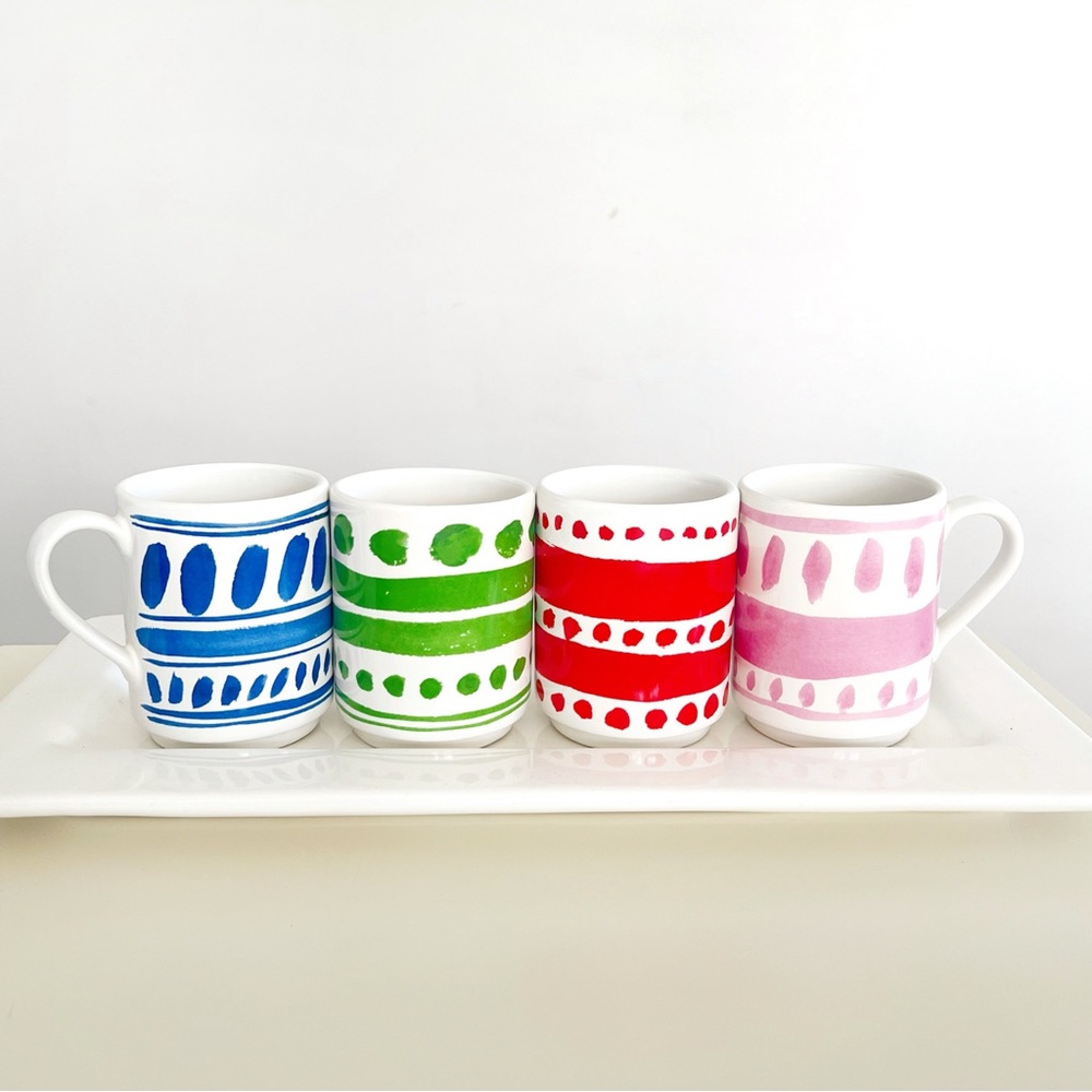 Kate Spade Mugs All in Good Taste Stackable Mugs by Lenox Set of 4